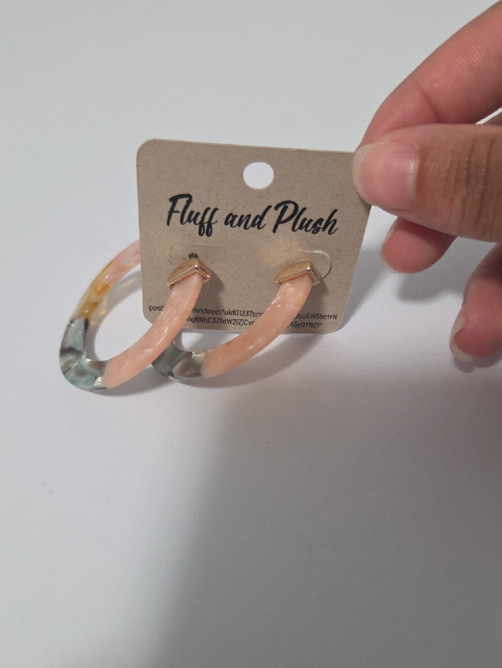 Peach Resin Hoop Earrings